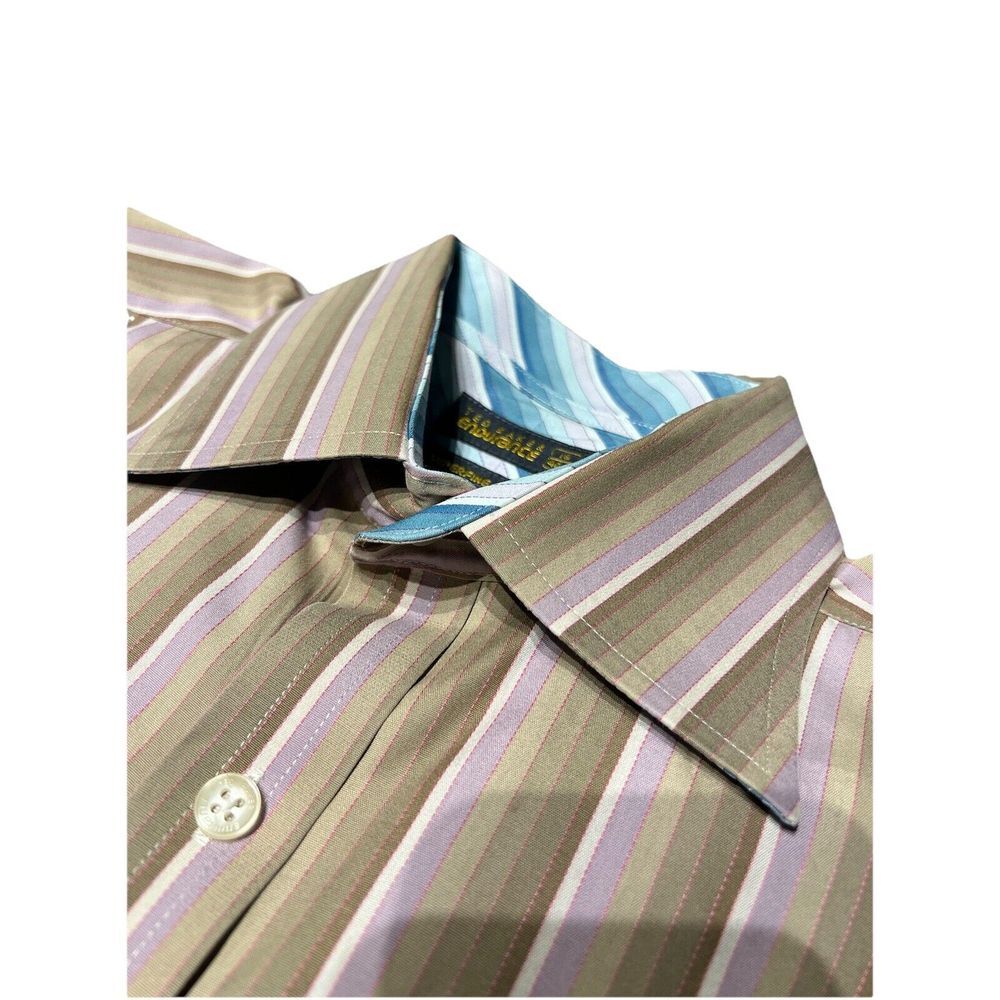 Ted Baker Endurance Shirt Mens 16/40.5 Striped French Cuff Cotton‎ Button Up